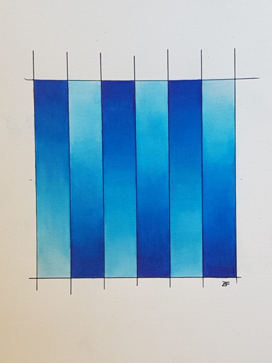 Blue, vodenke, 12 x 12 cm, 2018